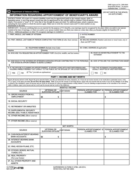 va form 21 0788 printable.